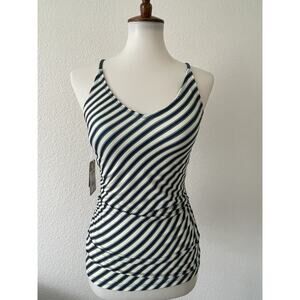 Nani Swimwear Tankini Bikini Top Multicolor Striped Ruched Swim